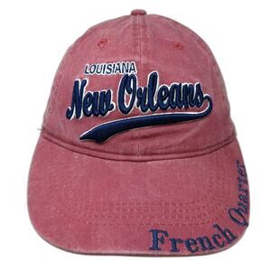Lucky 7 Baseball Cap Red Blue White One Size New Orleans Louisiana Strapback Hat